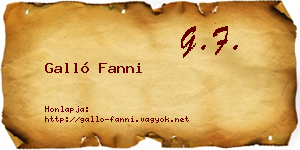 Galló Fanni névjegykártya